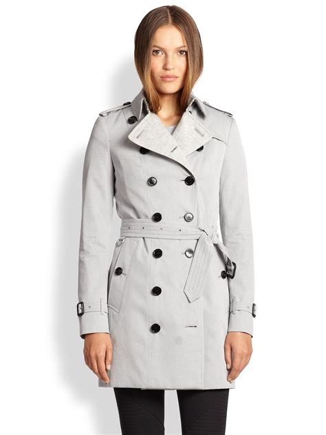 grey Burberry trench coat women's